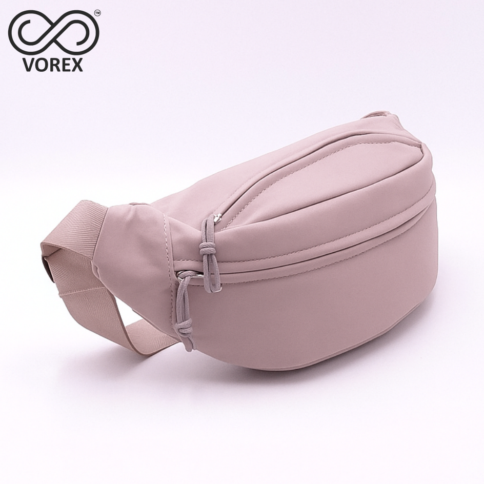 VOREX Unisex Trapezoid Chest Pack - Simple & Stylish, Large Capacity, Japanese - Ins Retro, Shoulder/Chest/Back Carry, Black & Pink | VT06